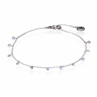 Silver Plated Sparkle Droplets Anklet