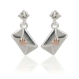 Sealed With A Kiss Two Tone Envelope Earrings