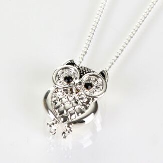 Owl Silver Plated Boxed Necklace 