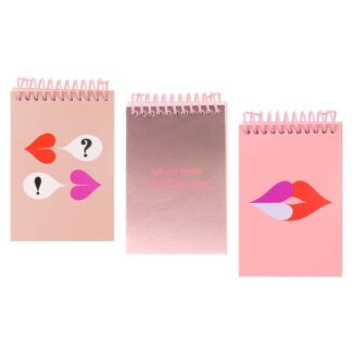 Heart Lips Set of 3 Spiral Notepads