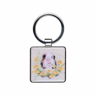 ‘Dandy Day’ Guinea Pig Metal Keyring