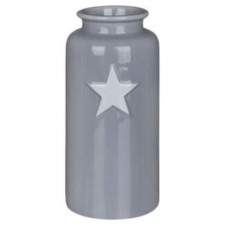 Grey With White Star Small Vase