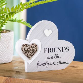 Friends Are The Family We Choose Double Heart Ornament