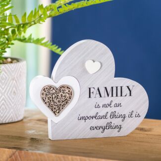 Family Is Everything Double Heart Ornament