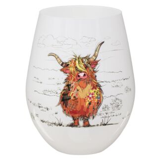 Highland Hamish Cow Stemless Glass