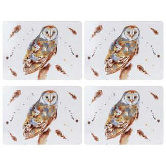 Country Life Set Of 4 Barn Owl Placemats
