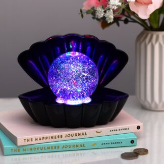 Black Glitter Pearl Seashell Colour Changing Mood Light