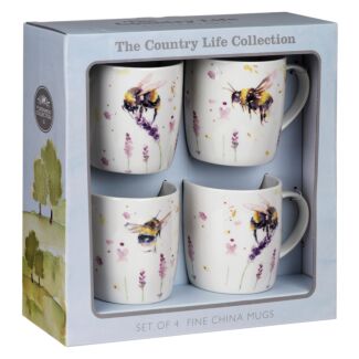 Country Life Set of 4 Bees Mug