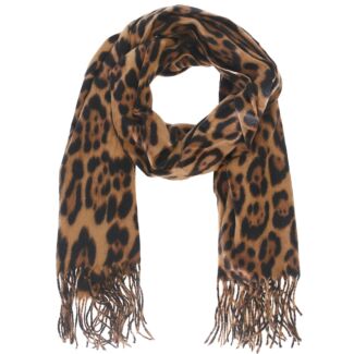 Brown Leopard Print Scarf