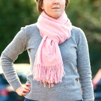 Cozy Pink Pearl Scarf