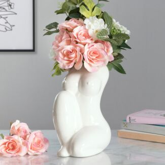 White Kneeling Body Vase