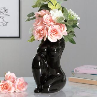 Black Kneeling Body Vase