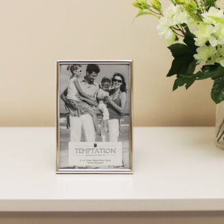 Silver Plated Narrow Edge Photo Frame 6x4