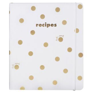 Gold Dot with Script Recipe Book