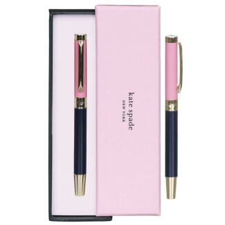 Pink & Navy Colourblock Ballpoint Pen