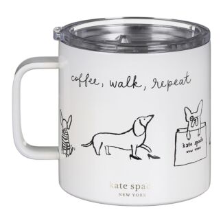 Dog Party Stainless Steel Travel Coffee Mug with Handle