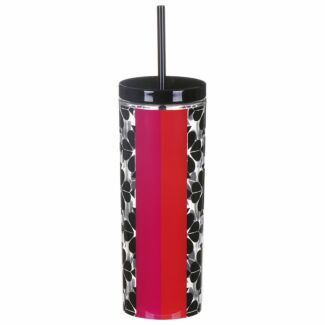 Acrylic Tumbler with Straw, Garden Plaid - Lifeguard Press