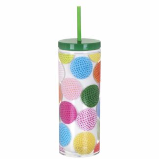 Golf Balls Acrylic Tumbler with Straw