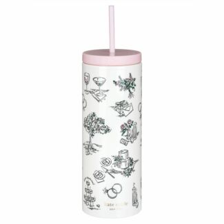 Bridal Toile Acrylic Tumbler with Straw