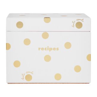 Gold Dot with Script Recipe Box