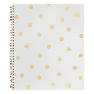 Gold Dot with Script Large Spiral Notebook