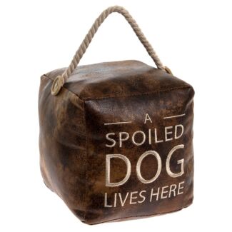 Faux Leather Dog Doorstop