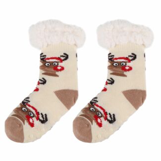 Cozy Christmas Reindeer Children’s Slipper Socks