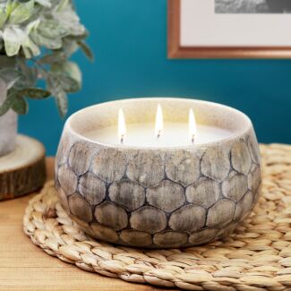 Reactive Glaze Grey Large Fragranced Candle