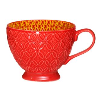 Tuscany Red Footed Ceramic Mug