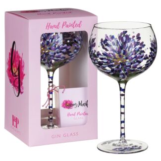 Agapanthus Hand Painted Gin Glass