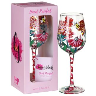 Wild Garden Hand Painted Wine Glass