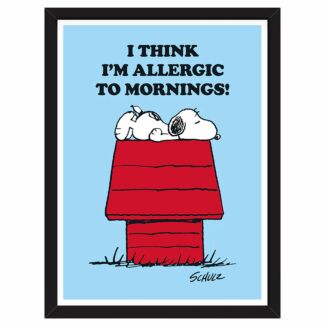 Peanuts Allergic to Mornings Snoopy A3 Framed Art Print