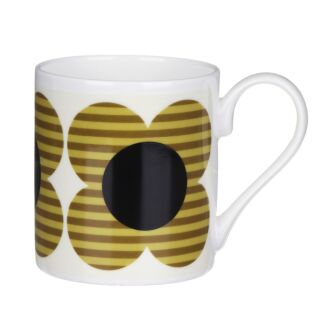 Yellow Striped Flower Standard Mug