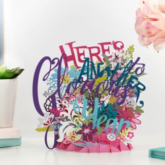 “Here’s To Another Glorious Year” 3D Card