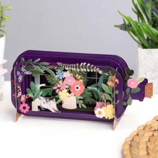 Vase Of Flowers Message In A Bottle Card