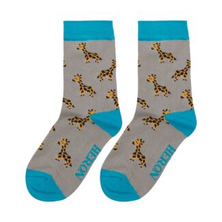 Grey Giraffes Boys Bamboo Socks