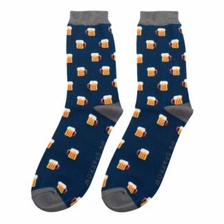 Navy Beer Men’s Bamboo Socks