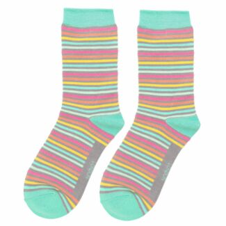 Grey Vibrant Stripes Women’s Bamboo Socks