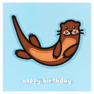 Moji Oscar Otter Birthday Card with Peel Off Patch