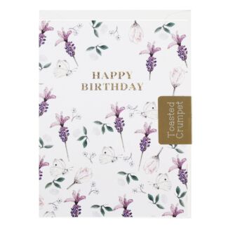 Lavender & Butterflies ‘Happy Birthday!’ Mini Birthday Card