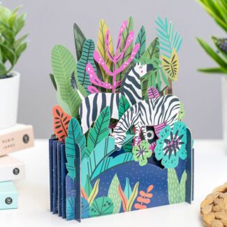 Zebras Greetings 3D Pop Up Card