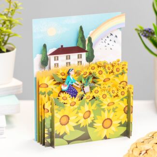 Sunflowers Greetings 3D Pop Up Card
