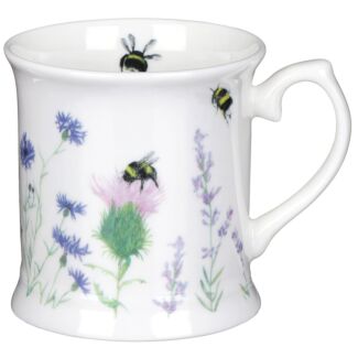 Bee & Wildflower White Tankard Mug