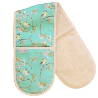 Bluetit On Blossom Double Oven Glove