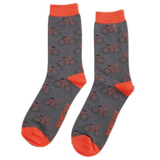 Grey Bike Repeat Men’s Bamboo Socks