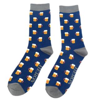 Navy Beer Men’s Bamboo Socks