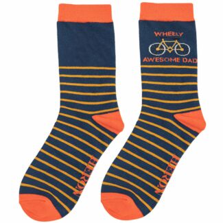 Navy Wheely Awesome Dad Men’s Bamboo Socks