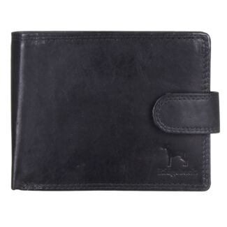 Men's RFID Black Leather Wallet with ID Window