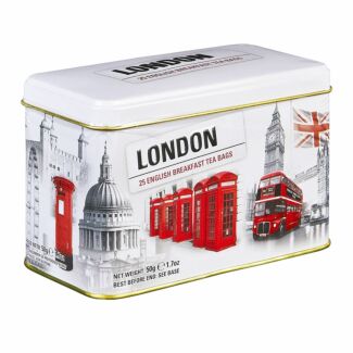 London Scenes Tea Tin with 25 English Breakfast Tea Bags