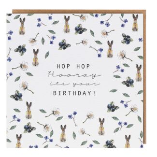 Hare White ‘Hop Hop Hooray’ Birthday Card